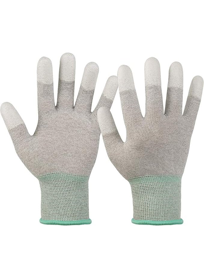 Anti-static gloves, ESD gloves, carbon fiber PU-coated fingertip ESD safety gloves (2 pcs) - Image 2